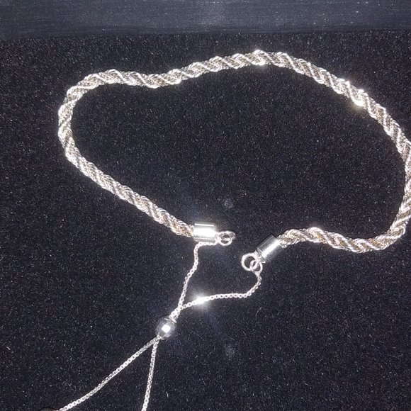 Stefano Oro 14K White Gold Rope Slide Bracelet - Picture 2 of 5